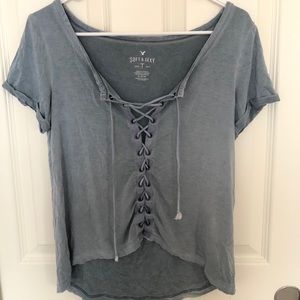 American eagle tie front shirt